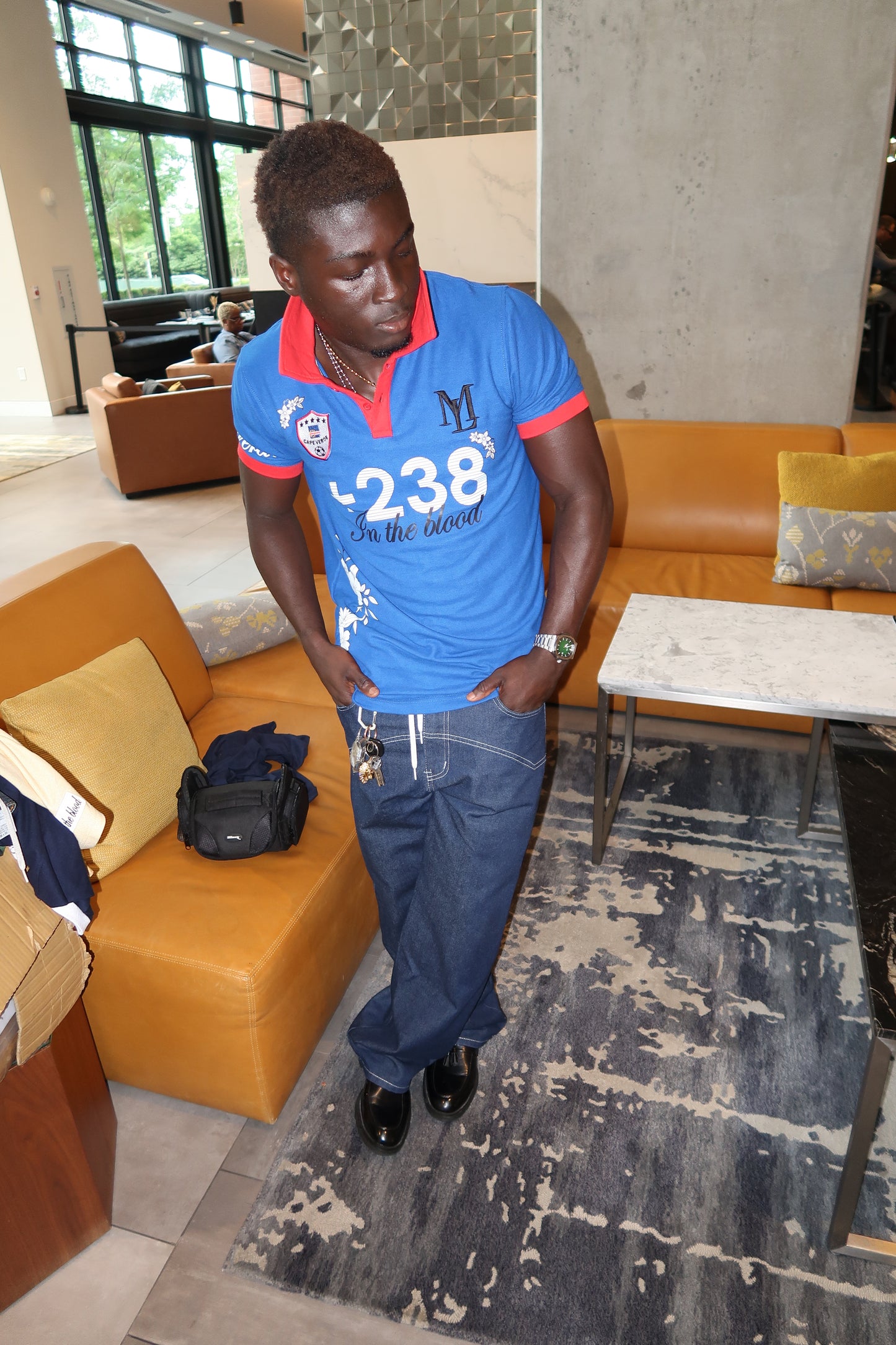 +238 Floral Cape Verde polo - short sleeves