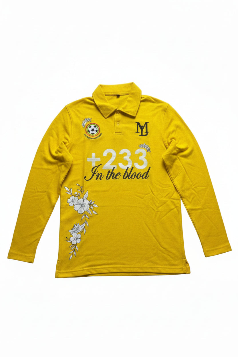 +233 Floral Ghana Polo - Long sleeves