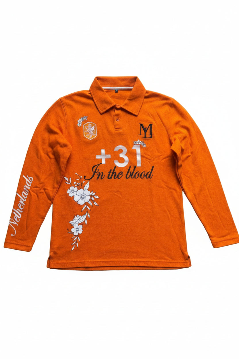+31 Floral Netherlands Polo- long sleeves