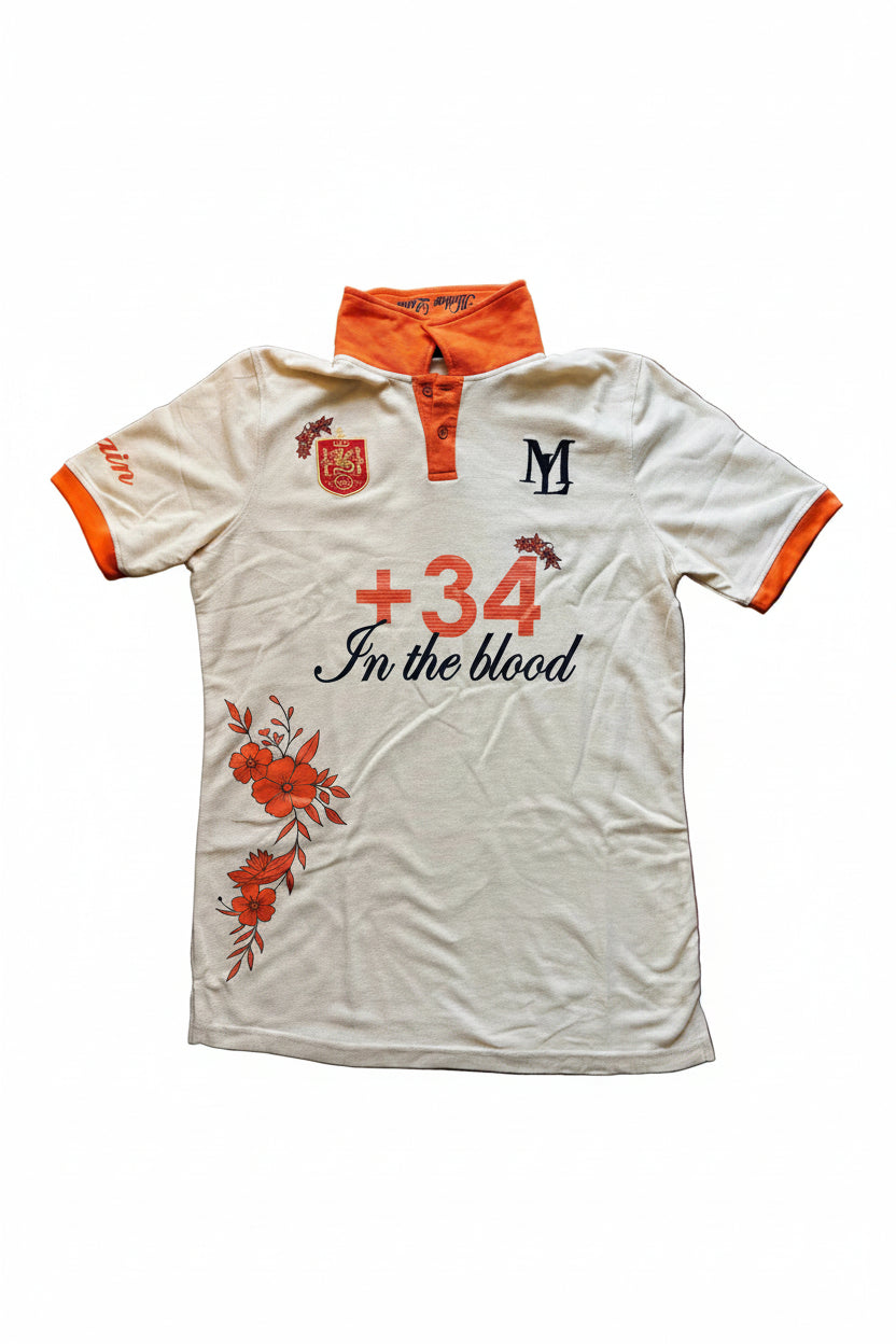 +34 Floral spain polo - Short slevees
