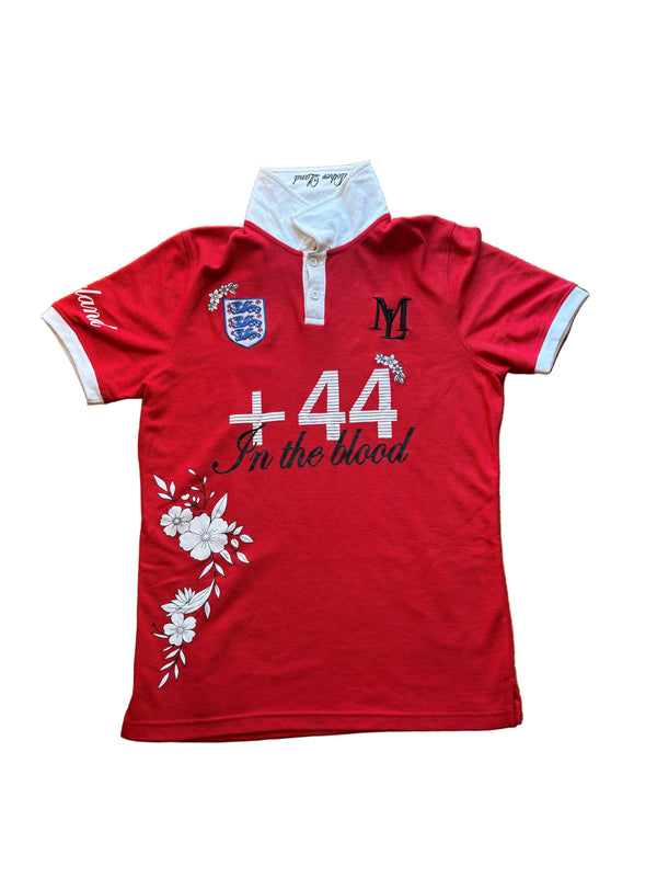 +44 Floral England Polo- short sleeve