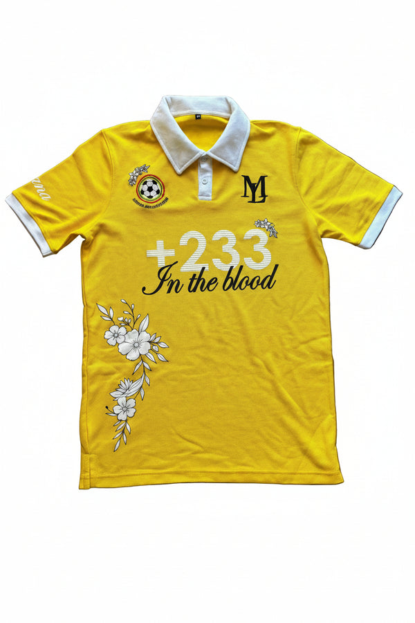 +233 Floral Ghana Polo - short sleeves