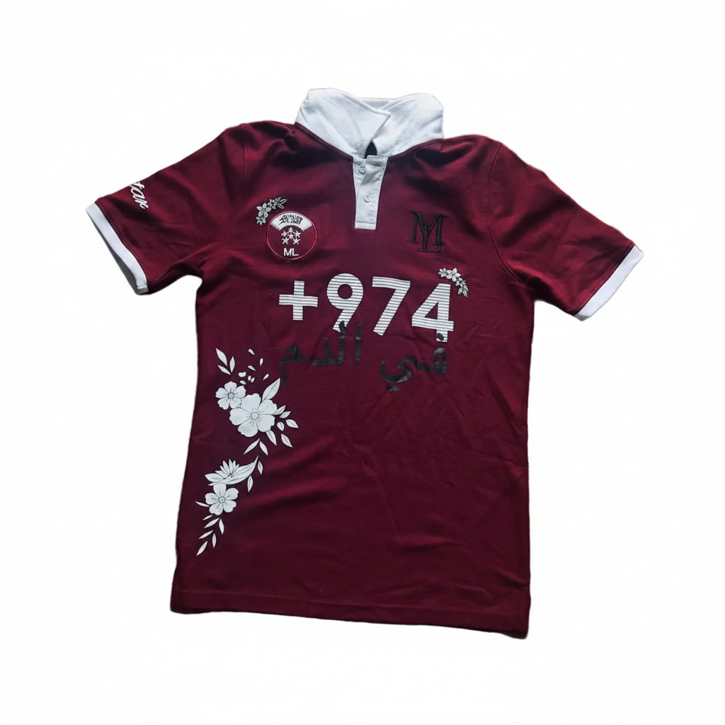 +974 Floral Qatar Polo - short sleeves