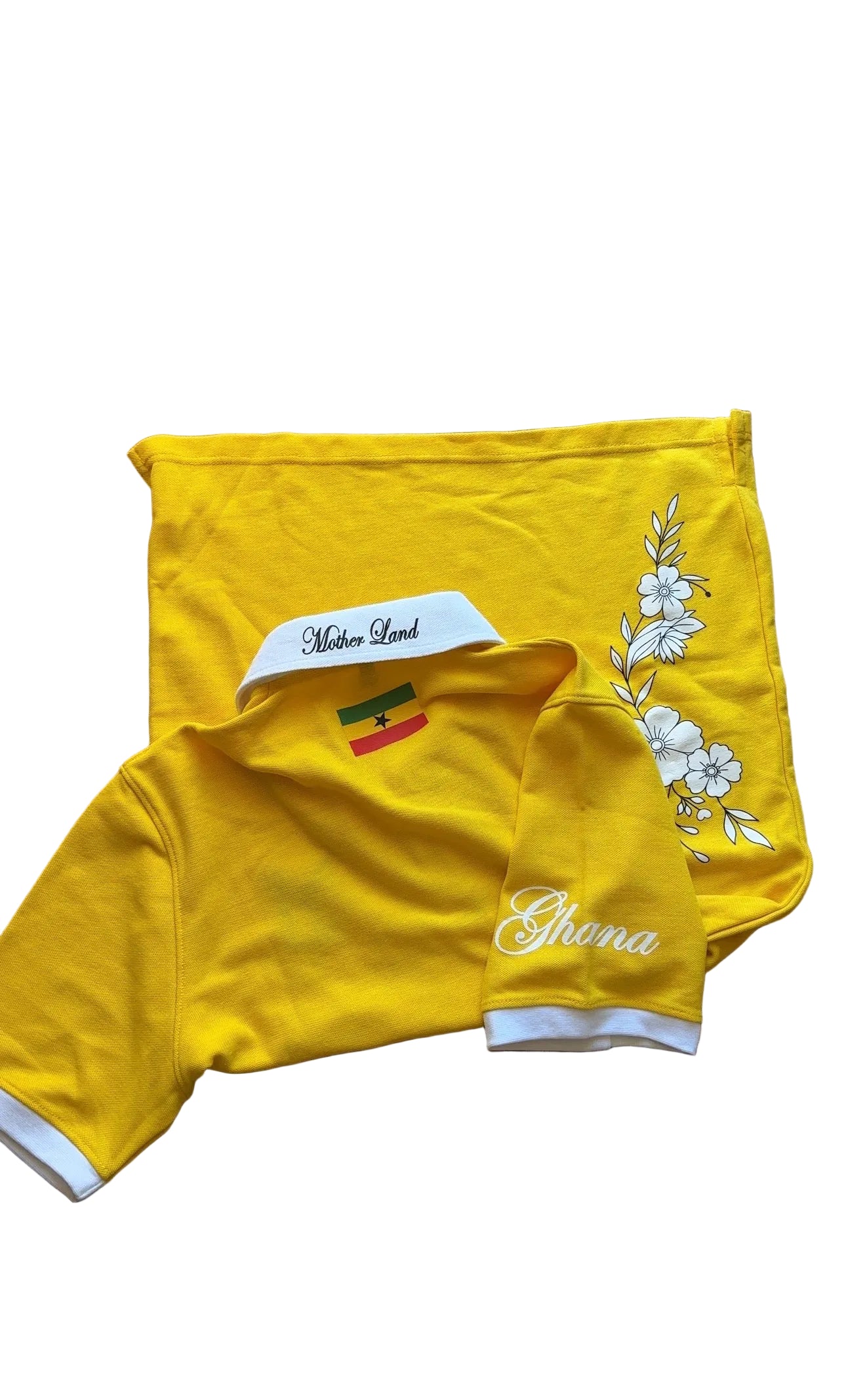 +233 Floral Ghana Polo - short sleeves