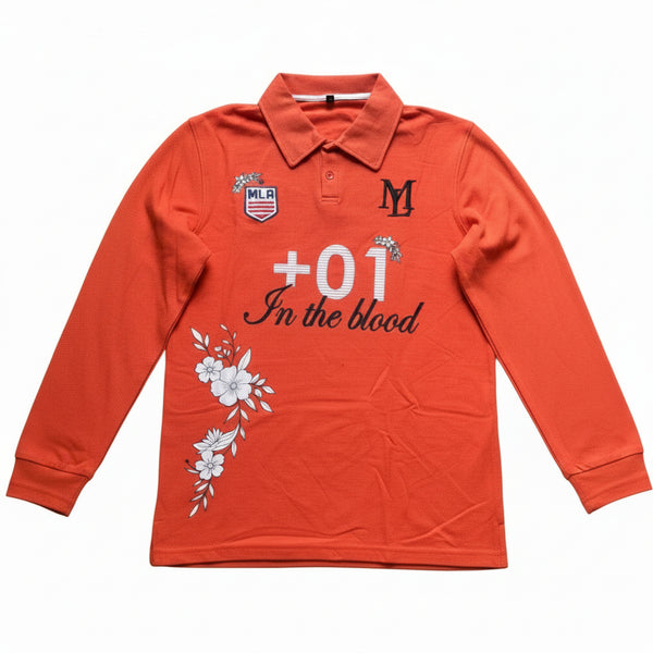 +1 Floral USA polo- Long sleeves