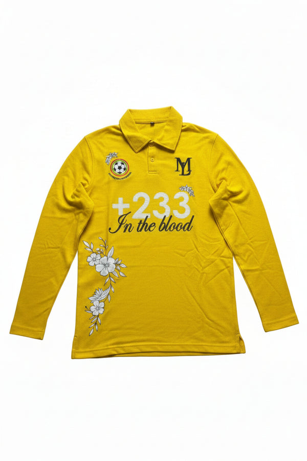 +233 Floral Ghana Polo - Long sleeves