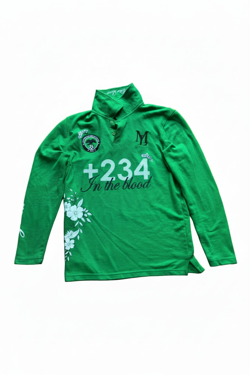 +234 Floral Nigeria Polo - Long sleeves