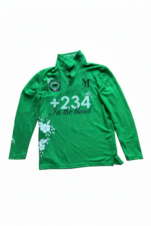 +234 Floral Nigeria Polo - Long sleeves